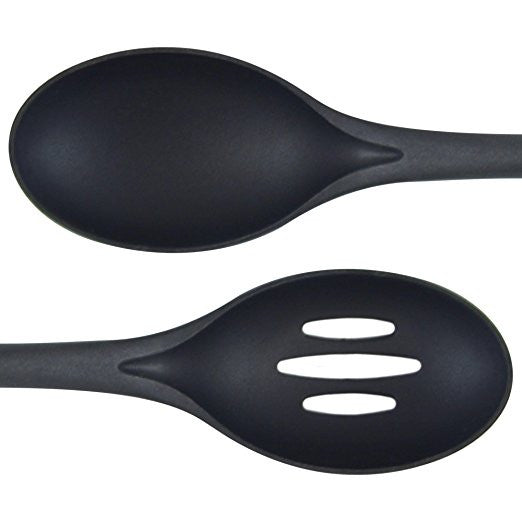 Kitchen Spoon Set with Silicone Spoon Rest
