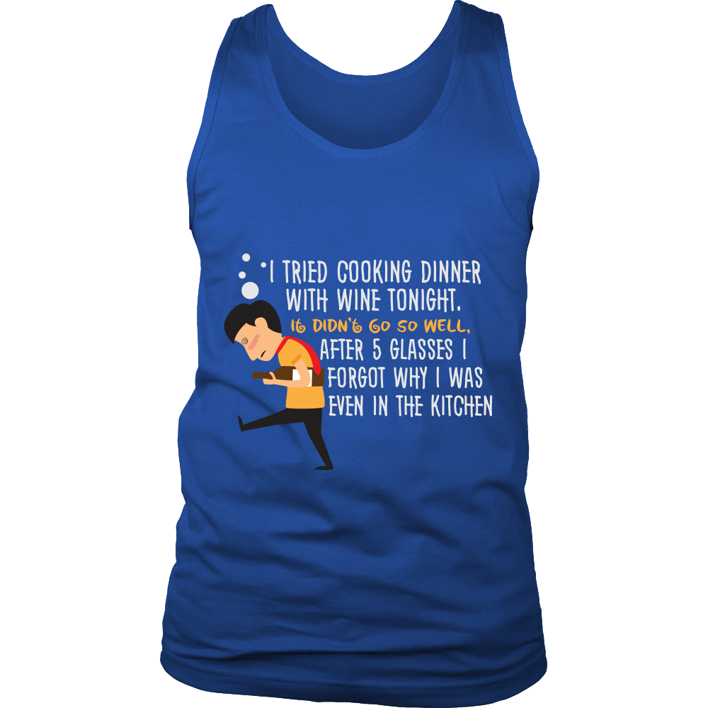 Mens Tank Top - Cooking with Wine