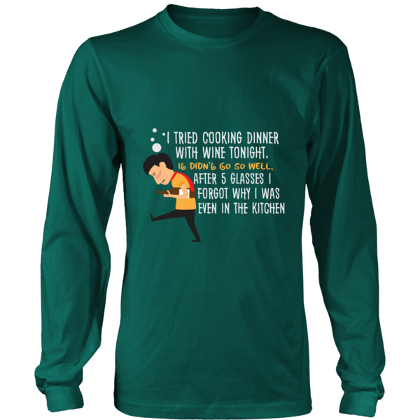 Long Sleeve Tee - Cooking with Wine