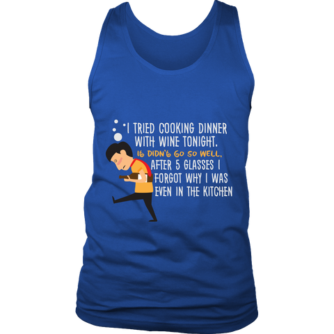 Mens Tank Top - Cooking with Wine