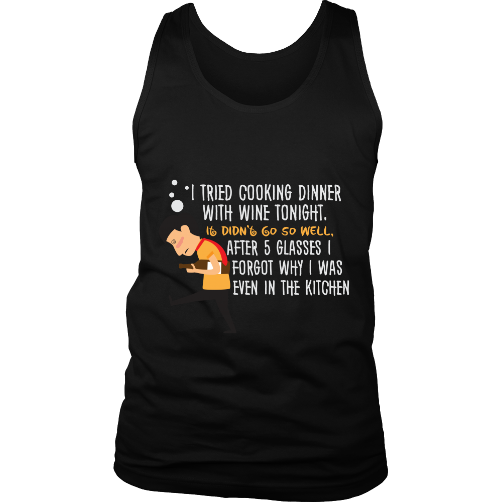 Mens Tank Top - Cooking with Wine