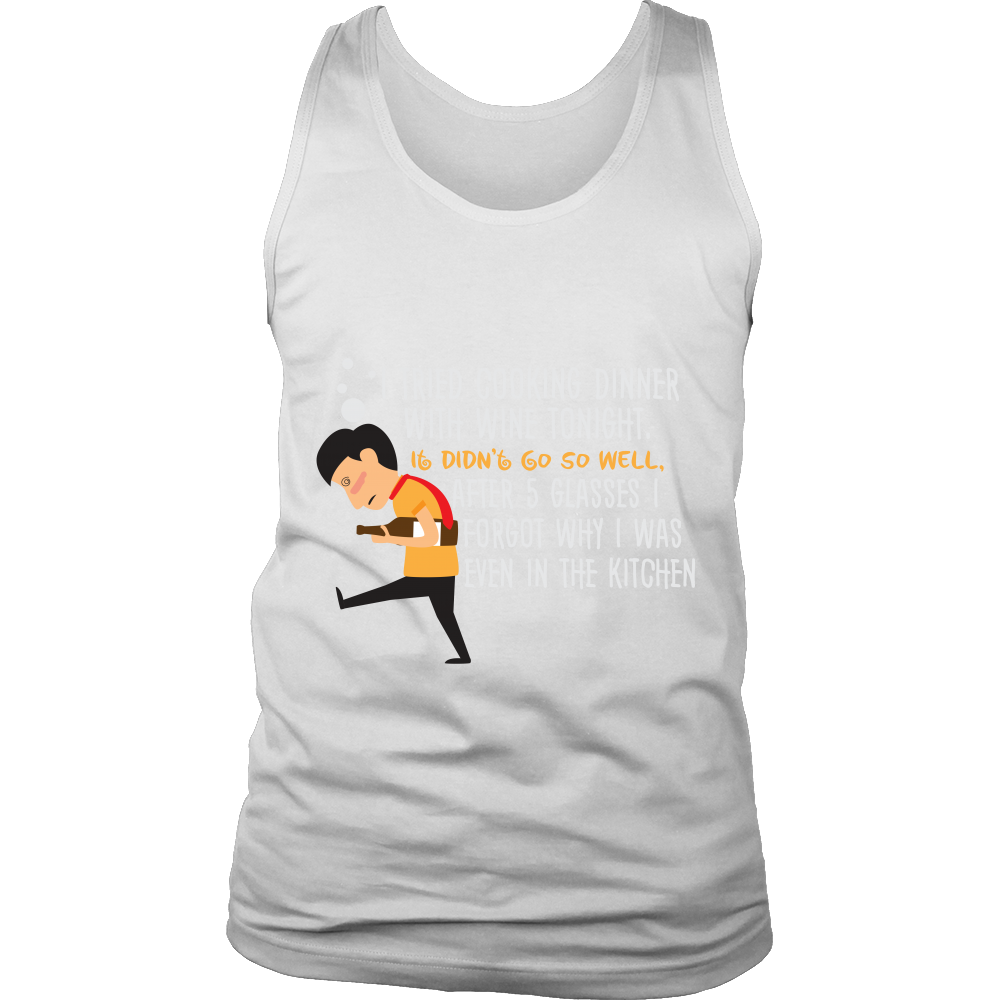 Mens Tank Top - Cooking with Wine